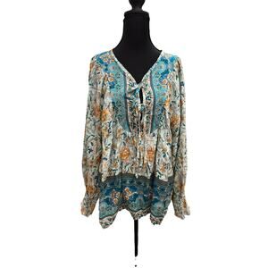 SHEIN Curve Floral Paisley Blouse - XXL - NWOT (V0380)